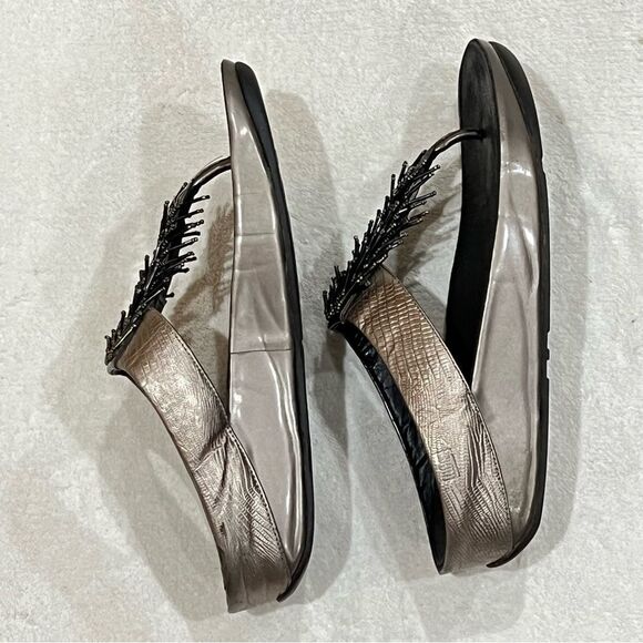 FitFlop Rumba Cha Cha Beaded Fringed Metallic Sandals Size 10 - Picture 12 of 16